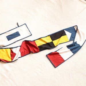 Talbots Scarf Silk Geometric Pattern Long Skinny